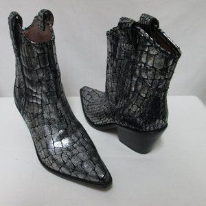 Donald Pliner Croc Leather Western Booties